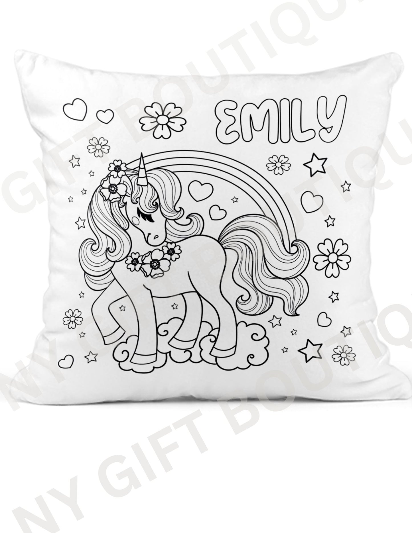 Unicorn Color and Cuddle Personalized Snuggle Pillow