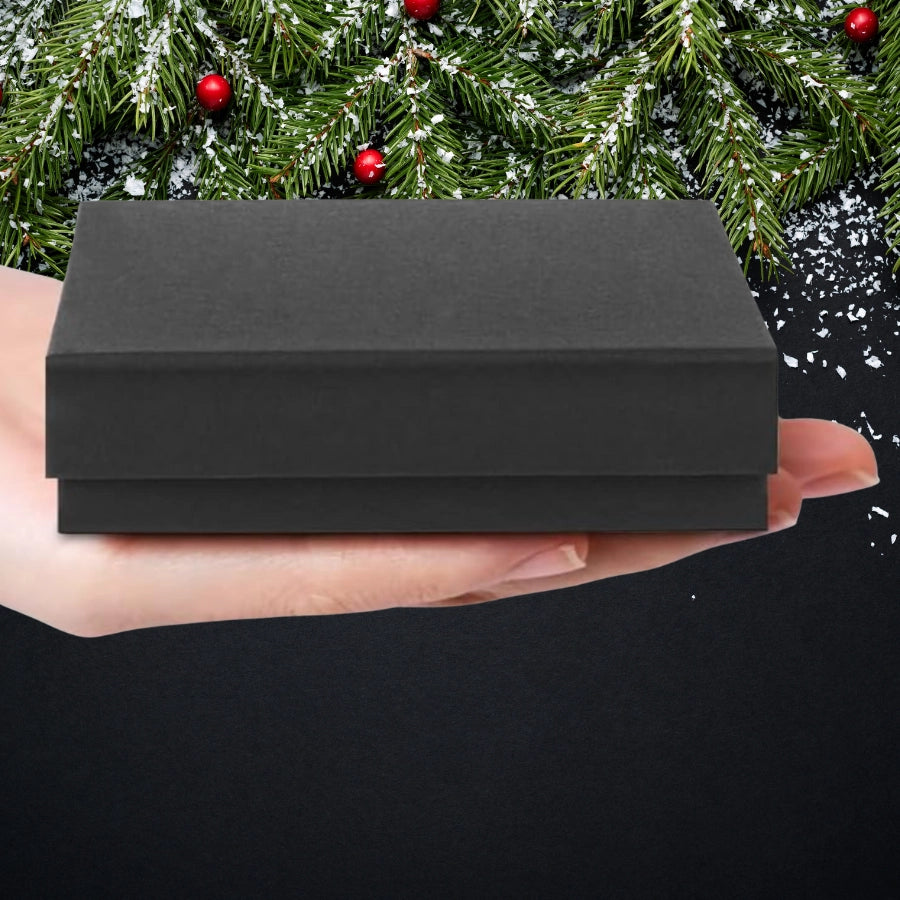 Black Cardboard Ornament Gift Box & Velvet Filler