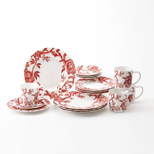 Arcadia Crimson Rimmed Dinner Plates & Sets