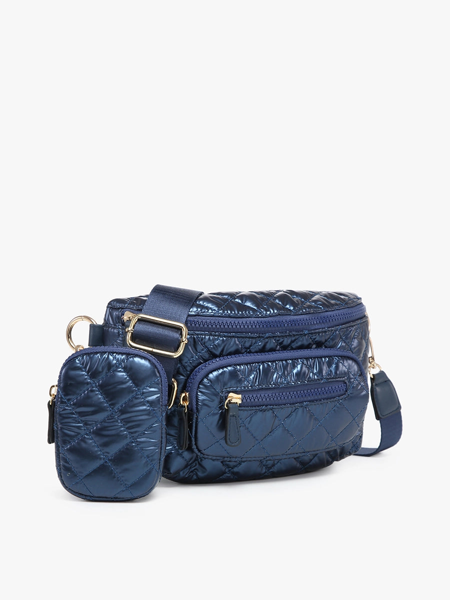 Arianna Quilted Nylon Belt Bag w/ Pouch