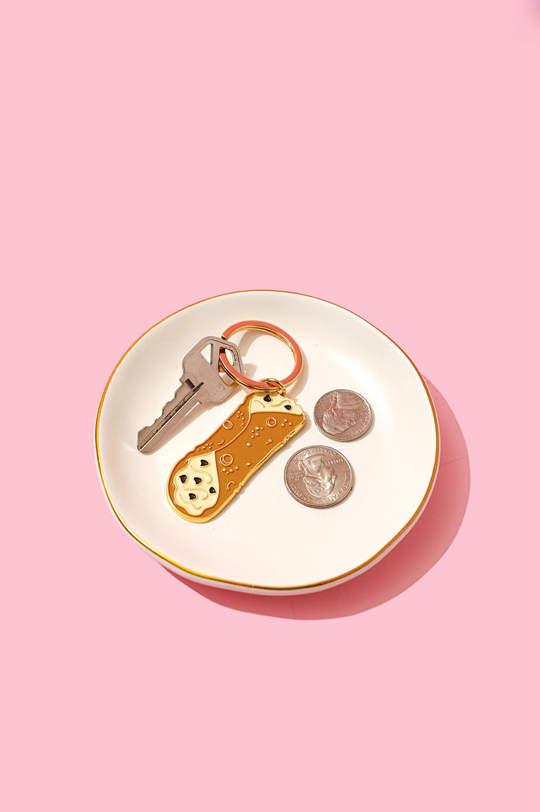 Cannoli Enamel Keychain Bag Charm - NY Gift Boutique