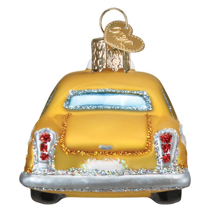 NYC Taxi Glass Christmas Ornament