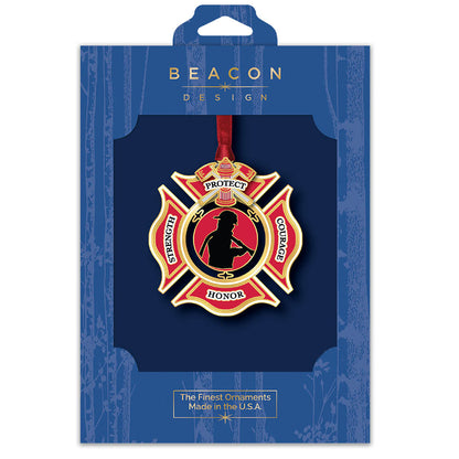 Firefighter Shield Brass Ornament