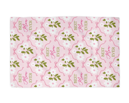 "Best Mom Ever" Waffle Weave Towel