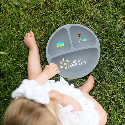 Camp Life - 7.75" Divided Silicone Suction Plate