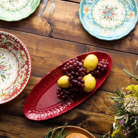 Provence Embossed Fish Platter 19in X 8.75in