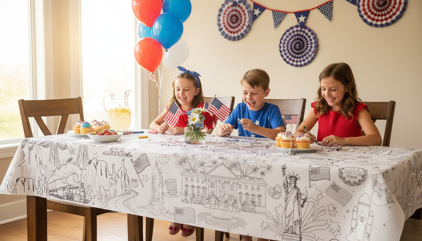 USA Patriotic America 250 Coloring Tablecloth - NY Gift Boutique