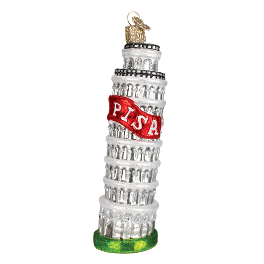 Leaning Tower of Pisa Blown Glass Ornament