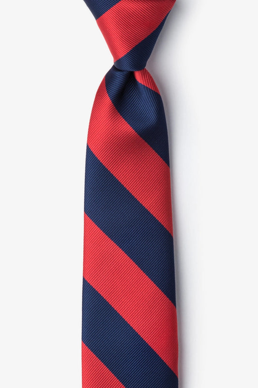 Red and Navy Stripe - Collegiate Stripe Necktie