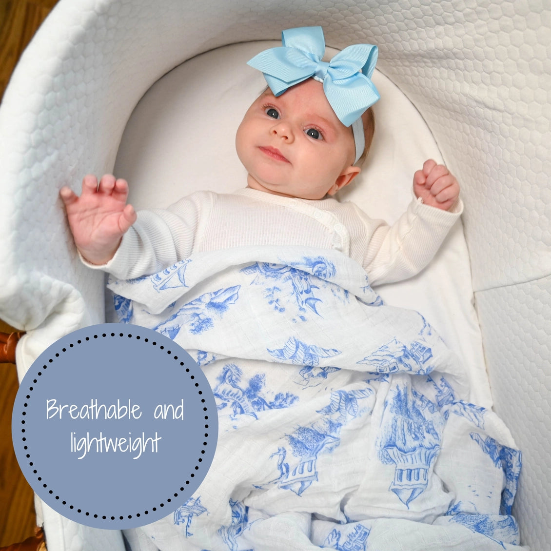 Chinoiserie Baby Muslin Swaddle Blanket