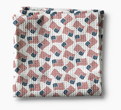 4th July Patriotic US Flag Waffle Weave Towel - NY Gift Boutique