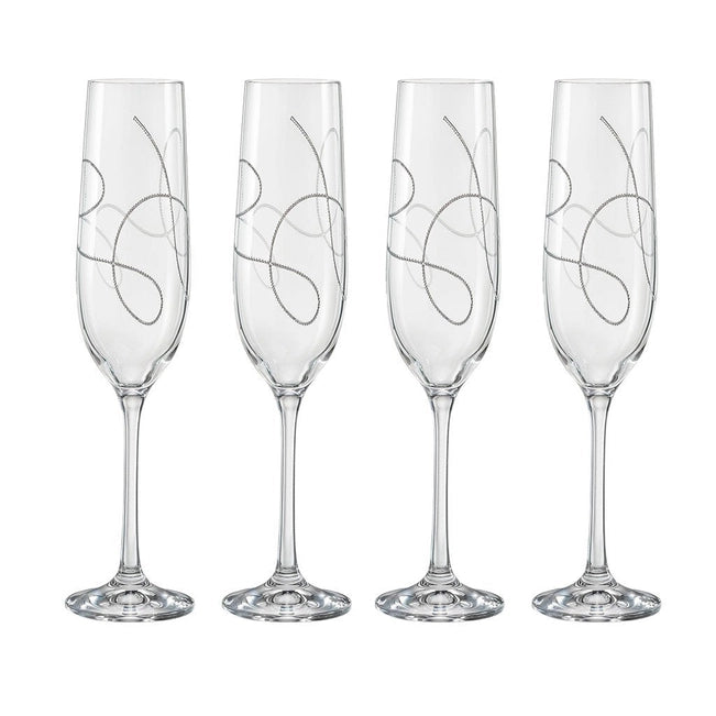 Silver String Toasting Flute 9 oz. Set of 4