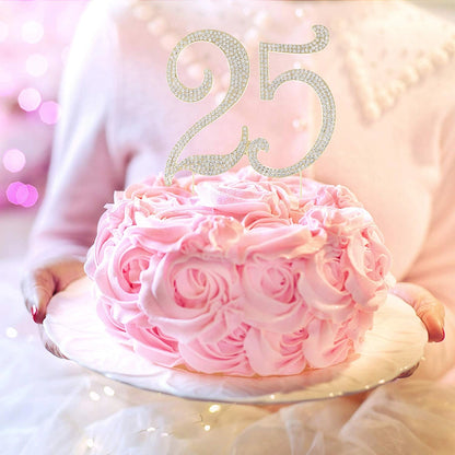 25 Crystal Cake Topper - Gold