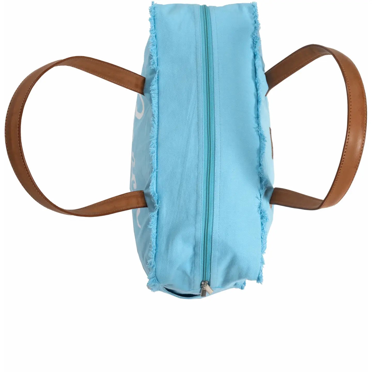 Beach Life Aqua Blue Canvas Tote