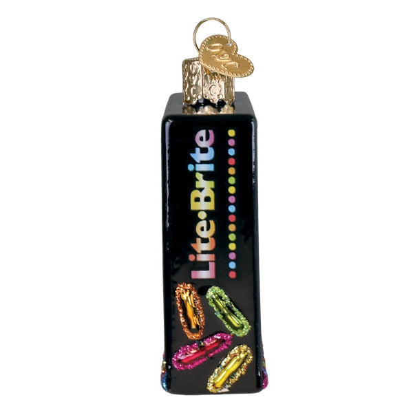 Lite-Brite Box Glass Christmas Ornament