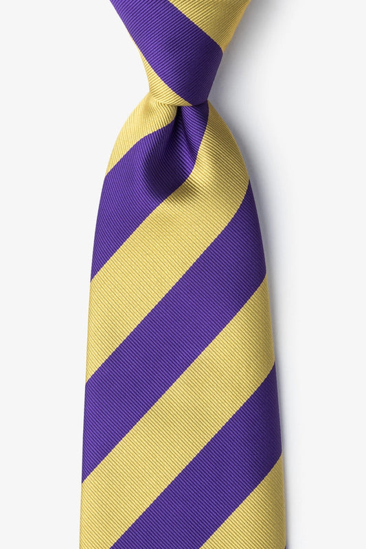 Purple and Gold Stripe - Collegiate Stripe Necktie