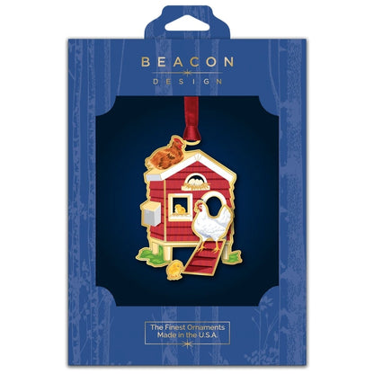 Chicken Coop Brass Ornament