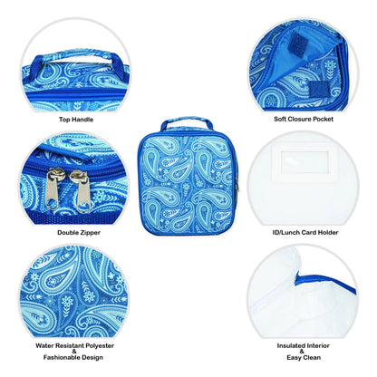 Blue Paisley Backpack & Lunchbag Set