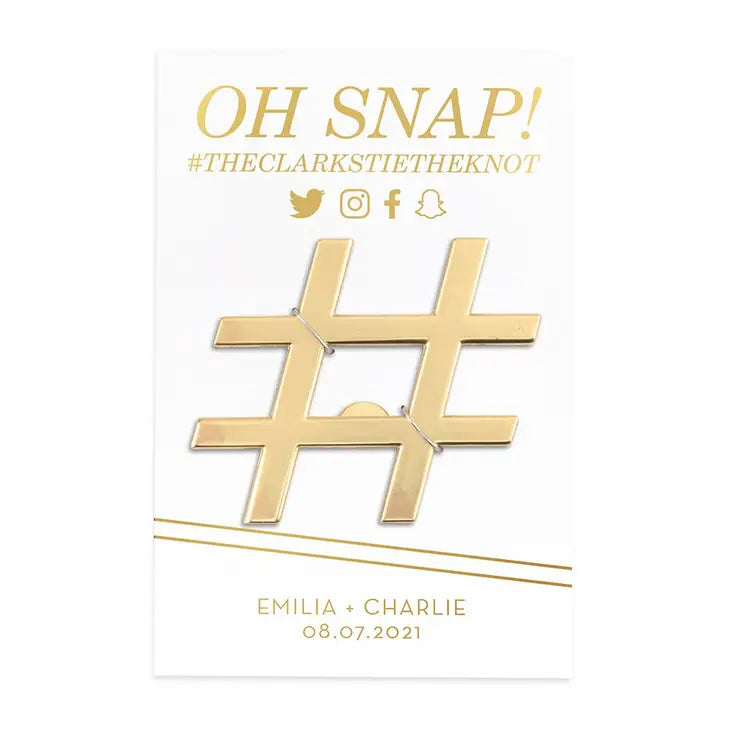 Gold "Oh SNAP" Hashtag Custom Bottle Opener