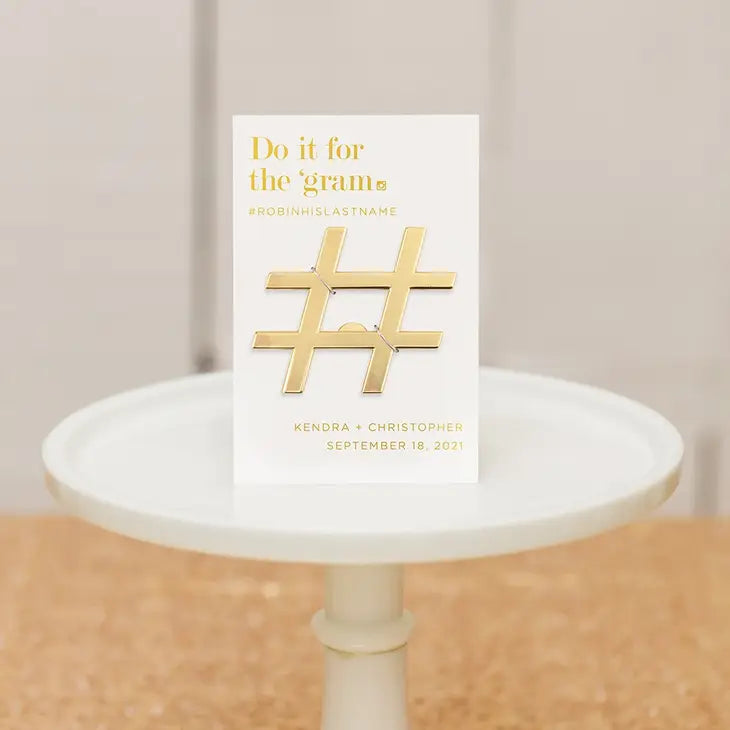 Gold "DO IT FOR THE GRAM" Hashtag Custom Bottle Opener