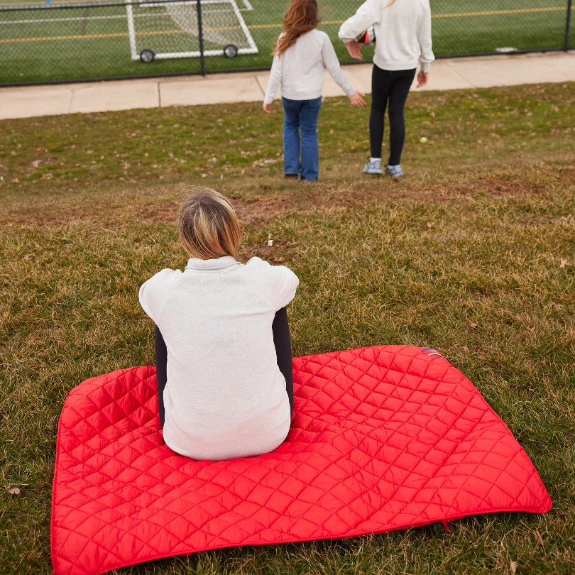 Red Waterproof Quilted Puffer Blanket