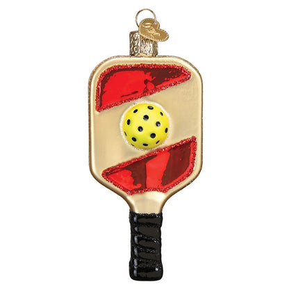 Pickleball Paddle Blown Glass Ornament
