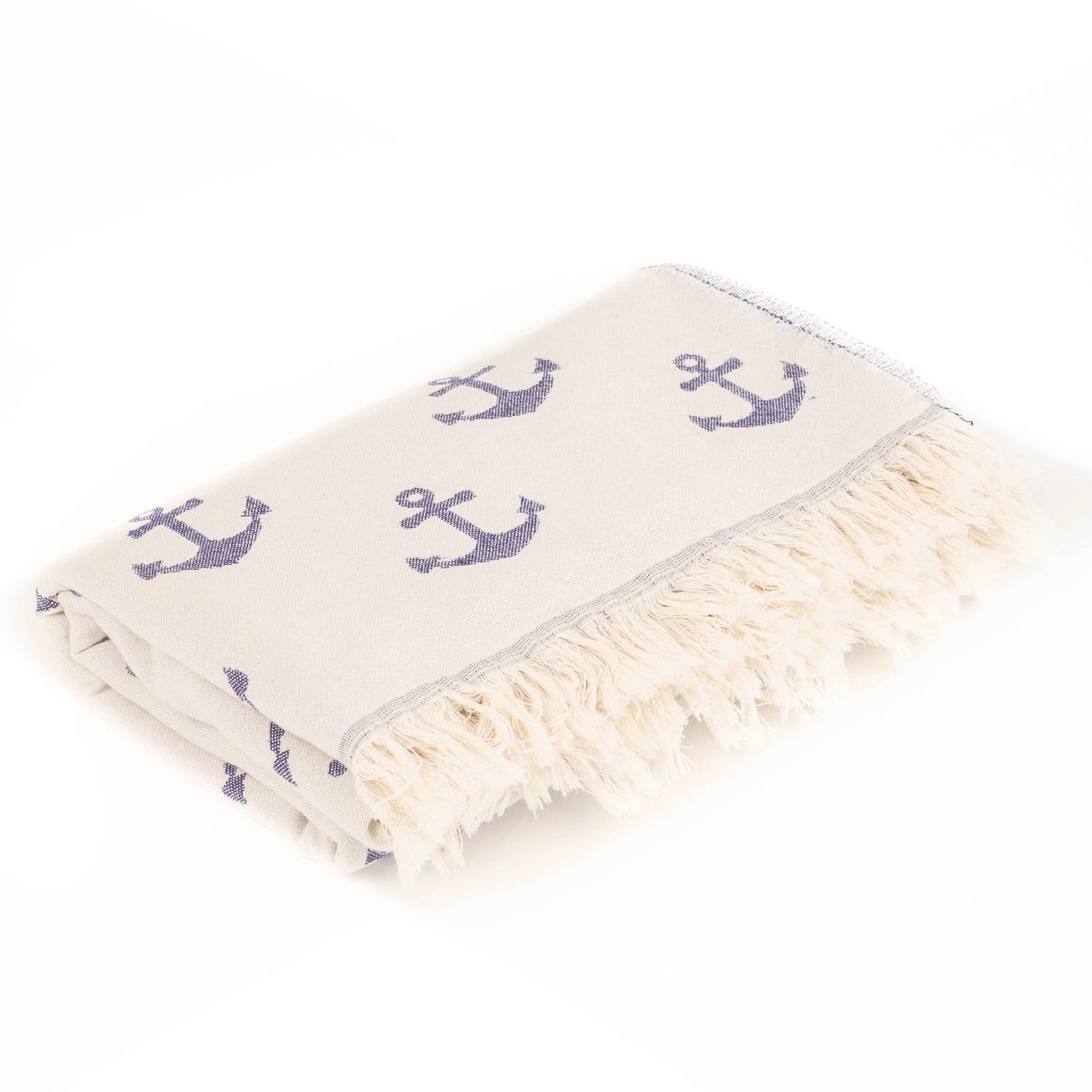 Turkish Beach Towel -Double Sided Anchor - NY Gift Boutique