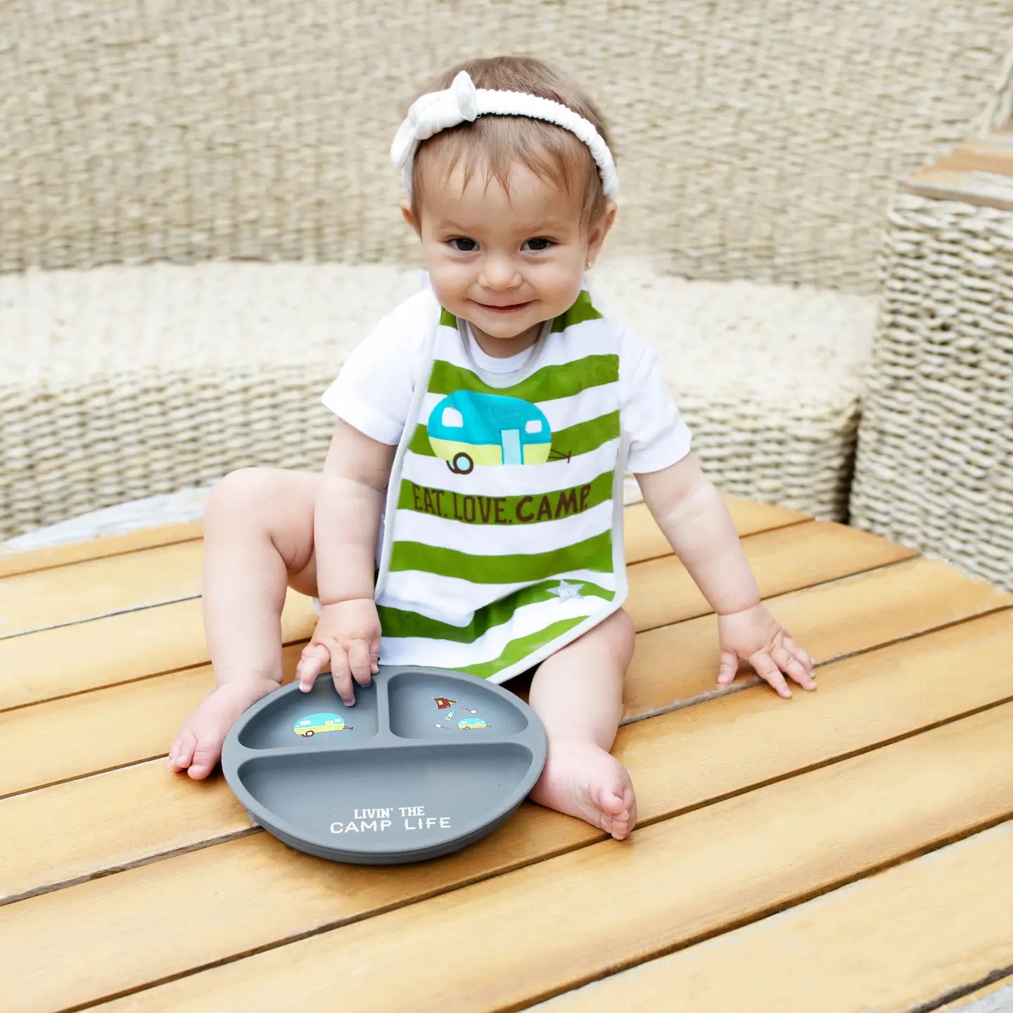 Camp Life - 7.75" Divided Silicone Suction Plate