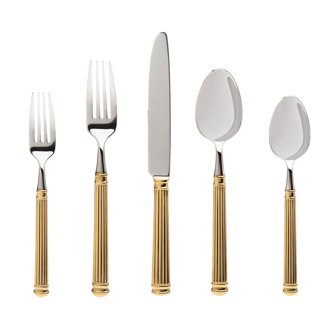 18/10 Colonnade 20pc Gold Flatware Set - Service For Four - NY Gift Boutique