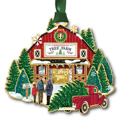 Our Family Christmas Tree Brass Ornament