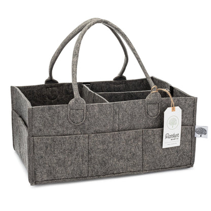 Parker Baby Co. Felt Diaper Caddy Organizer – Peppercorn