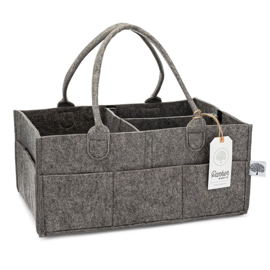 Parker Baby Co. Felt Diaper Caddy Organizer – Peppercorn