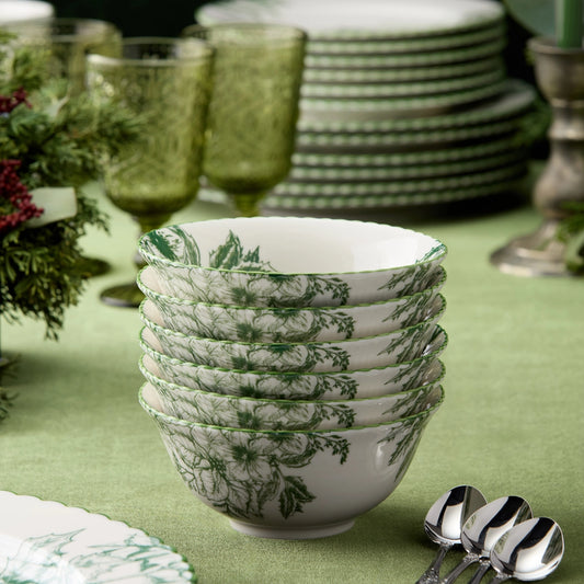 Winter Evergreen All Purpose Bowl 4.75" Set of 6