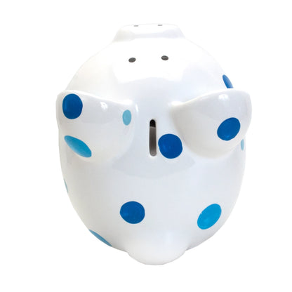 Blue Multi Dot Pig - Money Bank