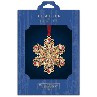 Americana Snowflake Brass Ornament