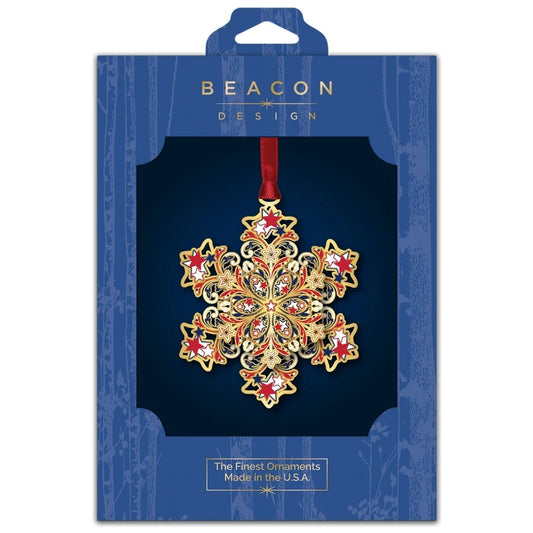 Americana Snowflake Brass Ornament