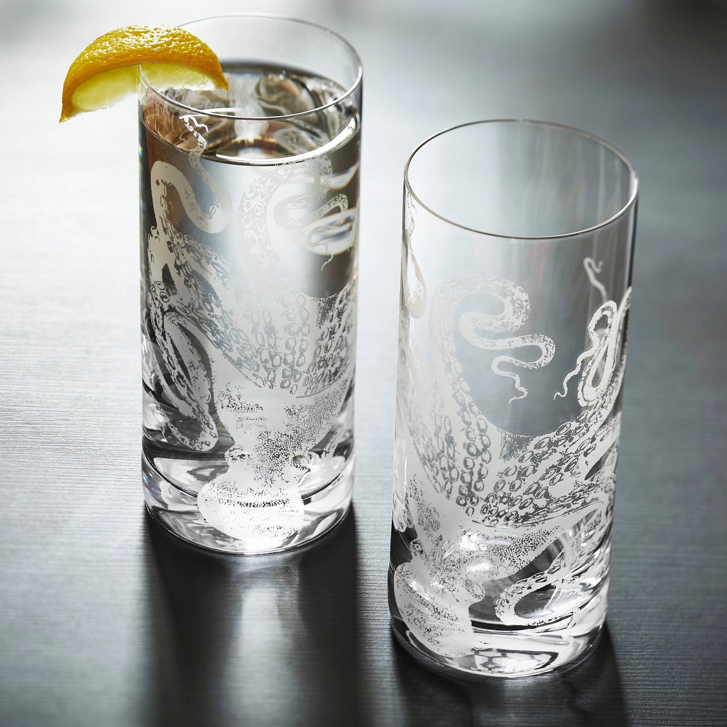 Lucy the Octopus Highball Glasses, Set of 2