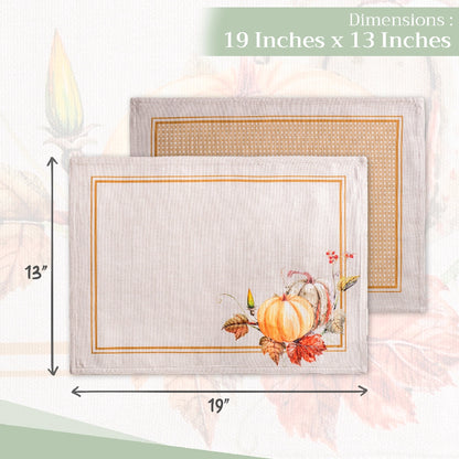 Potiron Fall -Placemats 100% Cotton 13" X 19" - Set of 4