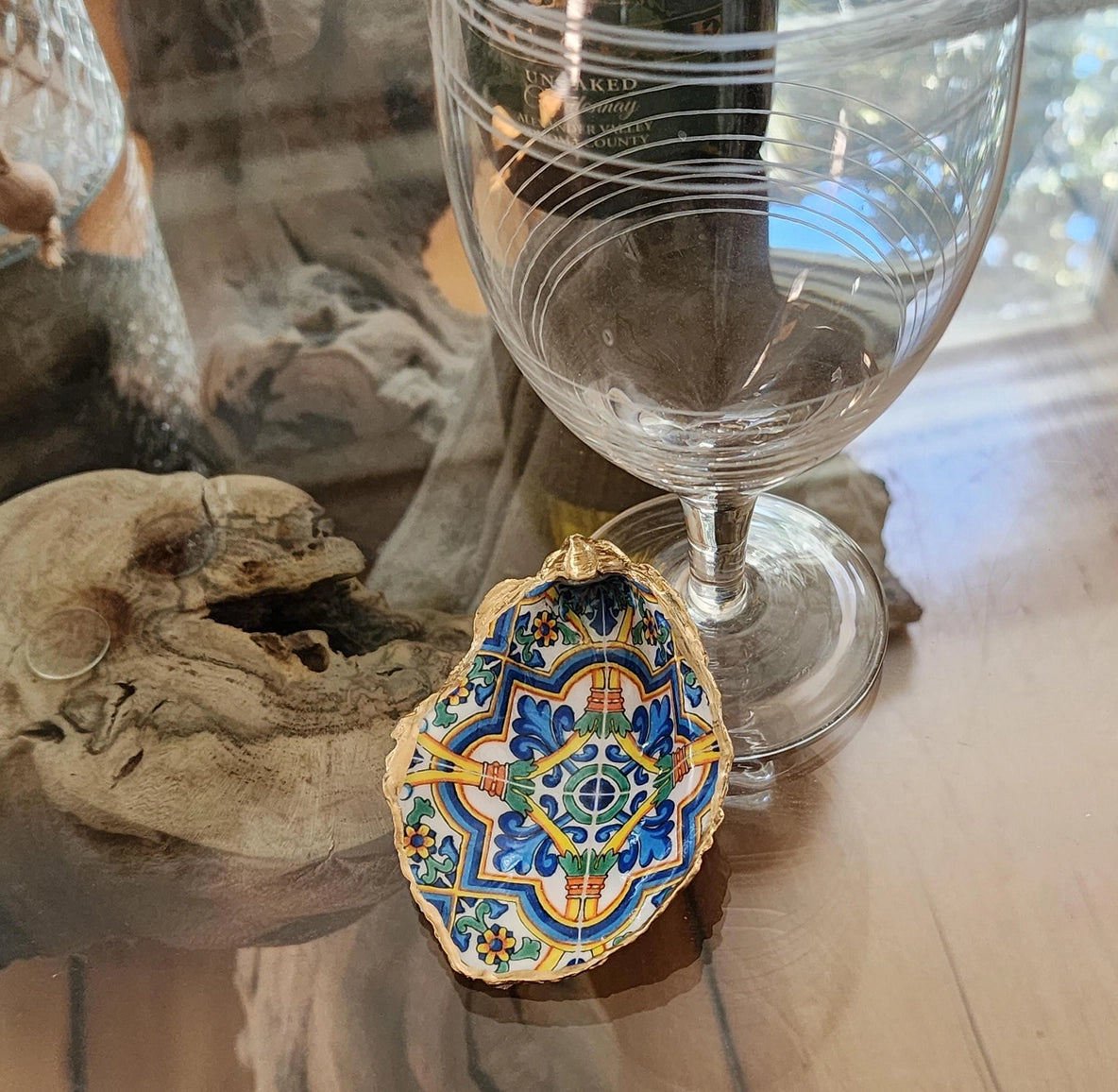 Amalfi Coast Oyster Shell Dish & Ornament | Mediterranean Coastal Art Gift
