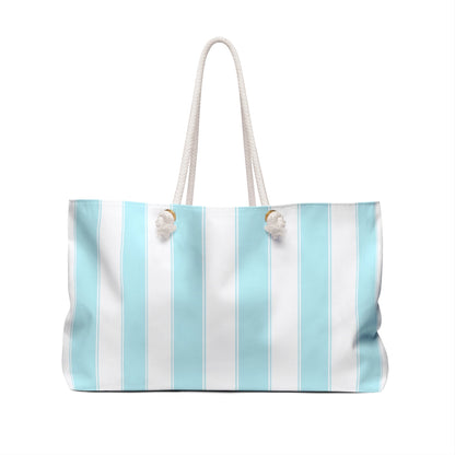 Pink Flamingo Cabana Stripe Beach Tote Bag