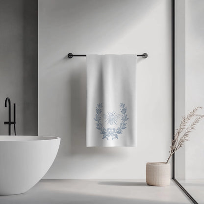 French Inspired Blue Bee Bath Towel