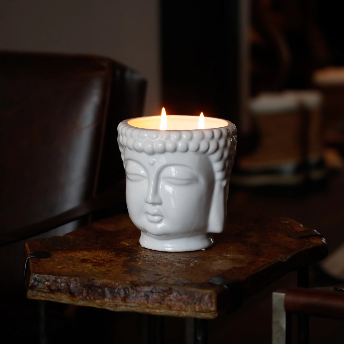 White Buddha Perfumed Candle – French Gardenia