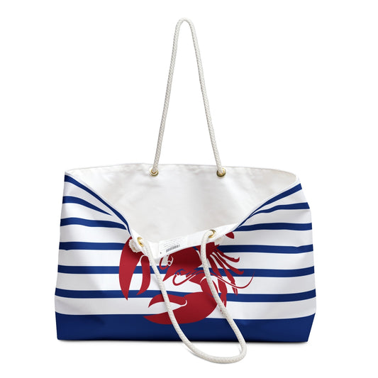 Red Lobster Stripe Beach Tote Bag