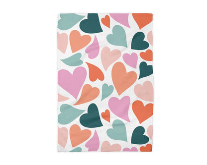 Valentine Heart Multicolor Kitchen Waffle Towel