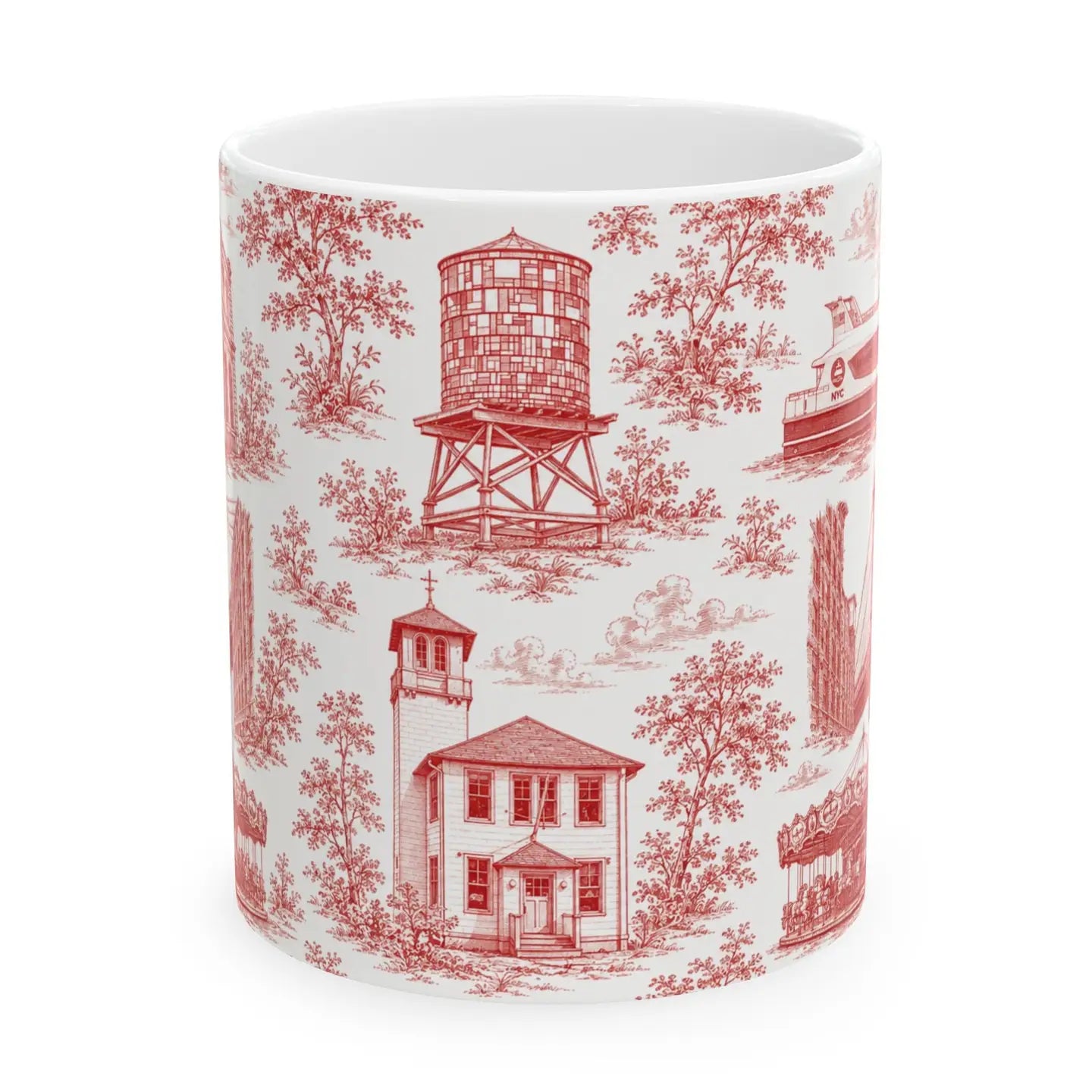 Dumbo Toile De Jouy Chinoiserie Ceramic Mug