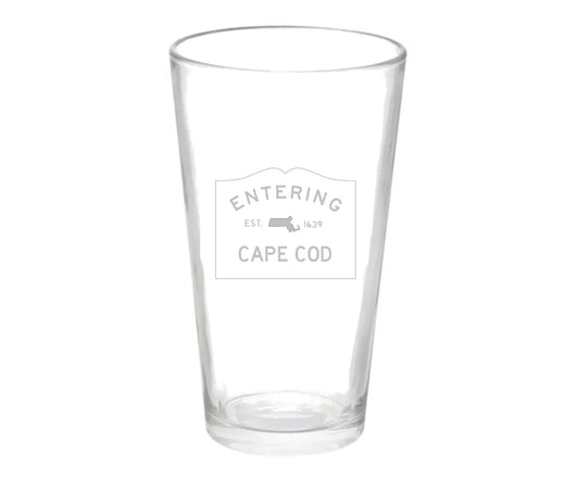 Custom Entering Town Pint Glass Set of 4