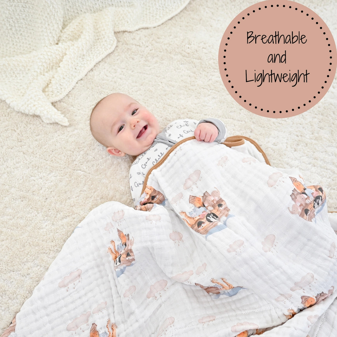 Noah's Ark Baby Toddler Muslin Blanket