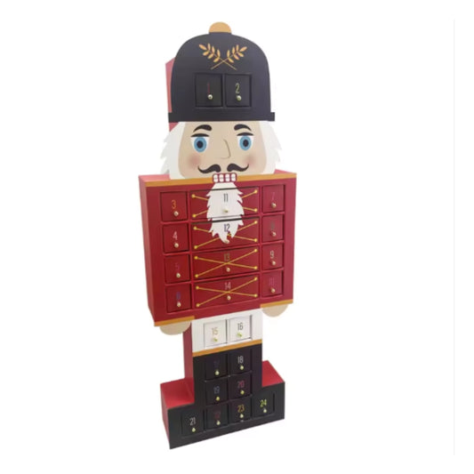 Nutcracker Soldier Christmas Countdown Calendar Box