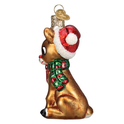 Rudolph and Clarice Glass Christmas Ornament