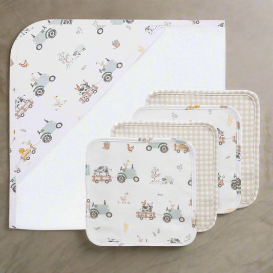 5pc Bath Gift Set - Tractor Ride